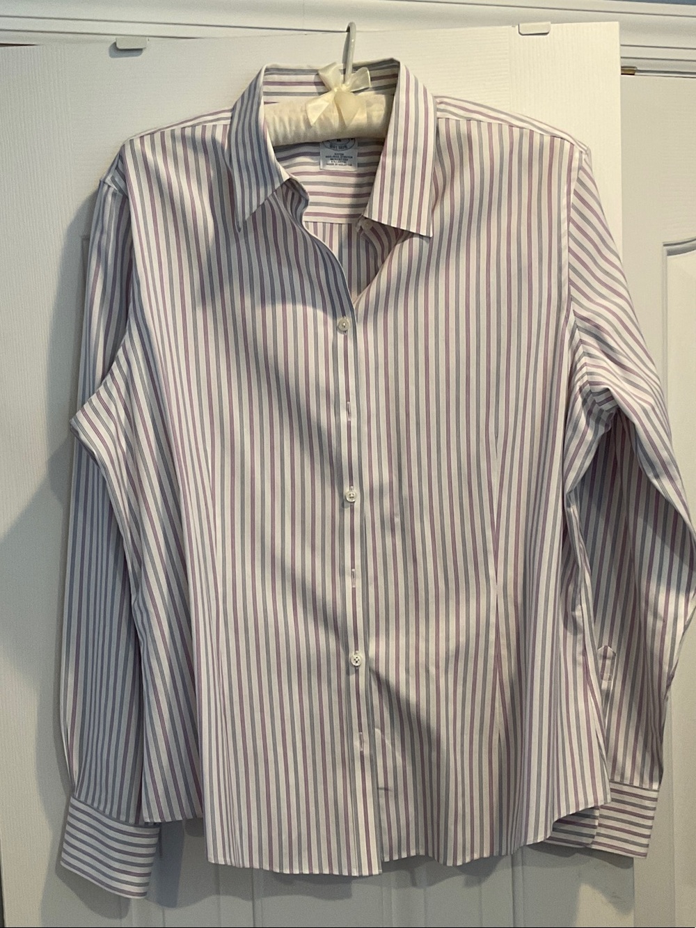 Brooks Brothers Women's Striped Button-Down Shirt - White, Blue & Light Purple
